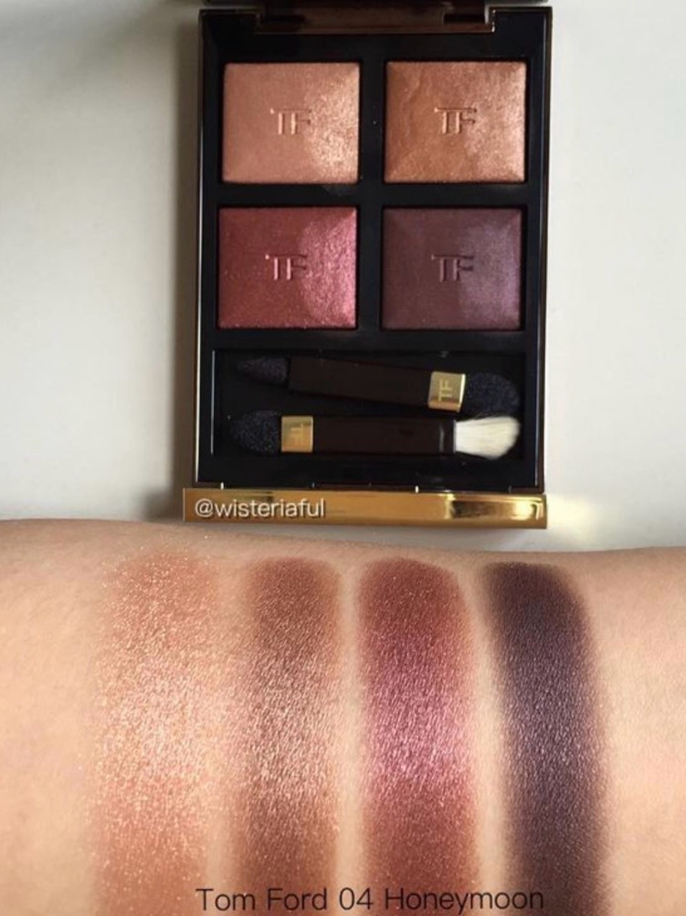 BNIB Tom Ford 04 Honeymoon Eyeshadow Quad — Champagne, Rose Gold, Berry & Plum